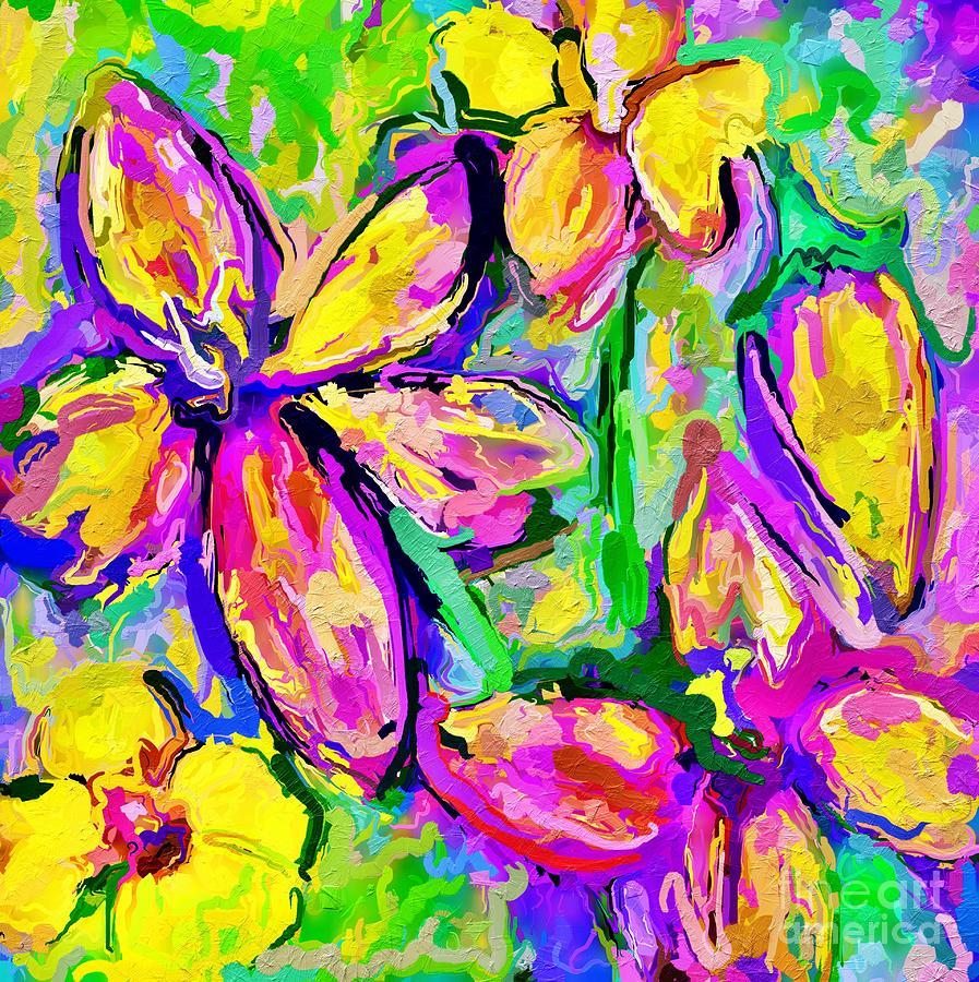 Exotic Florals-Abstract Digital Art by Lauries Intuitive