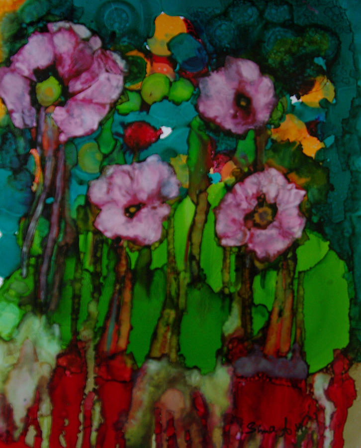 Exotic flowers # 51. Painting by Sima Amid Wewetzer