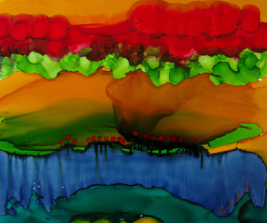 Exotic Landscape # 36 Painting by Sima Amid Wewetzer