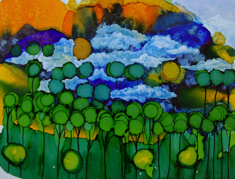 Exotic landscape # 45 Painting by Sima Amid Wewetzer