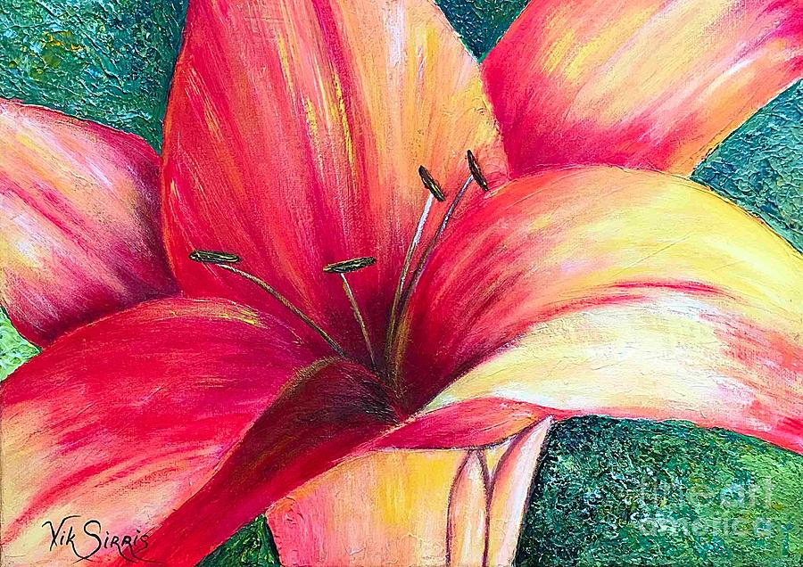 Exotic Lily Painting by Viktoriya Sirris