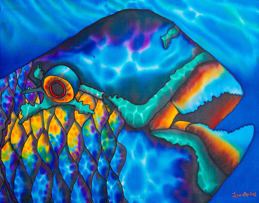 Exotic Parrotfish Painting by Daniel Jean-Baptiste