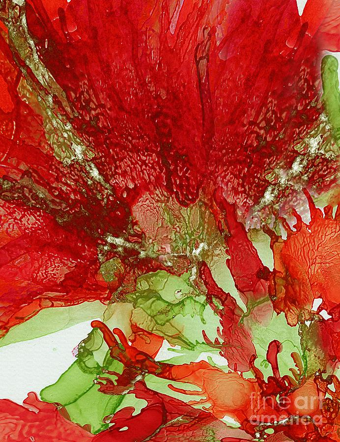Exotic Red Flower Painting by Klara Acel
