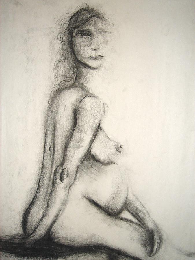 Nude Drawing - Expecting Mother by Lizzie  Johnson