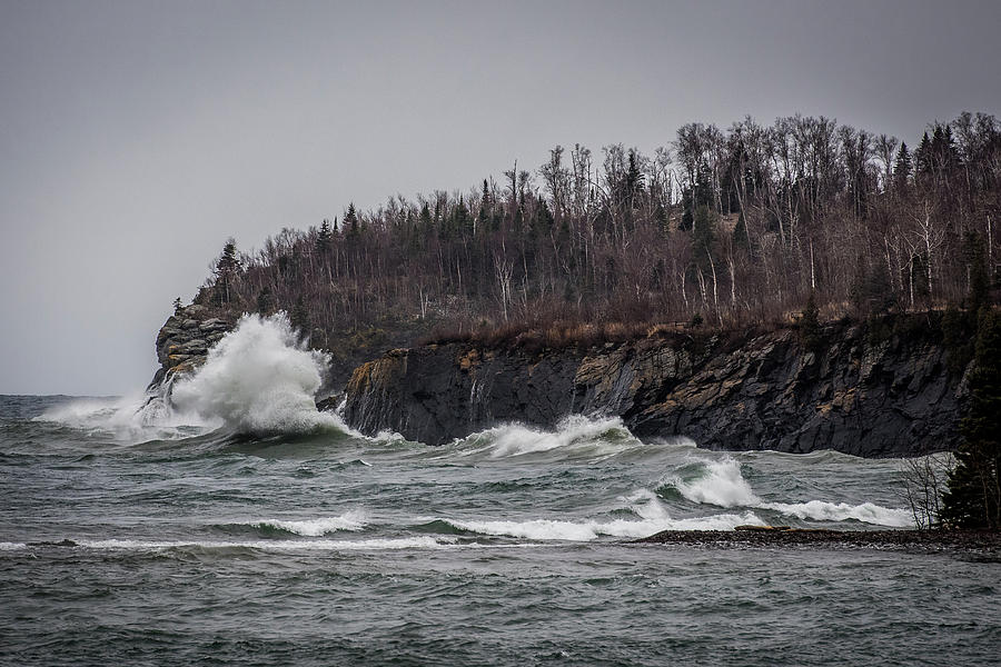 Exploding Lake Superior Photograph by Paul Freidlund