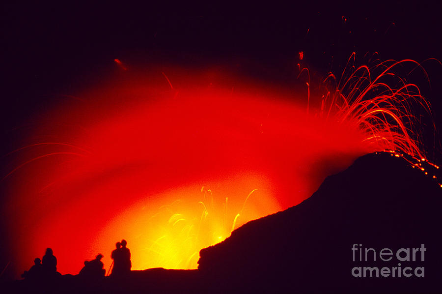 Exploding Lava And People Photograph by Greg Vaughn - Printscapes
