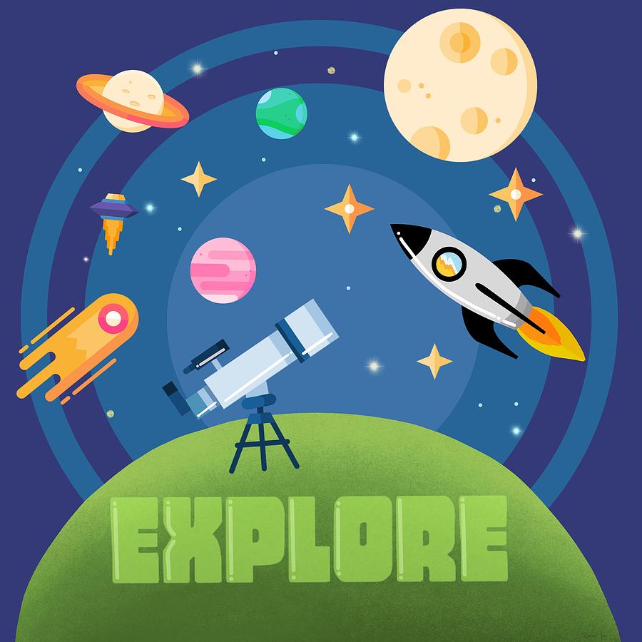 Space Painting - Explore Space by Little Bunny Sunshine