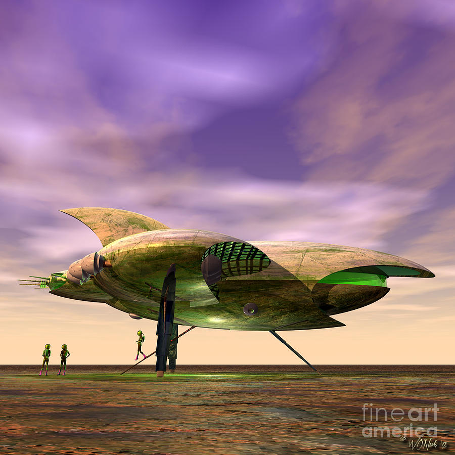 Science Fiction Digital Art - Explorers From Another World 3 by Walter Neal