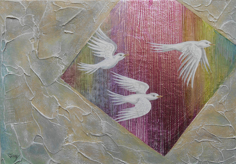 Exploring Density With White Birds Painting by Jennifer Baird Exploring Density With White Birds Painting by Jennifer Baird