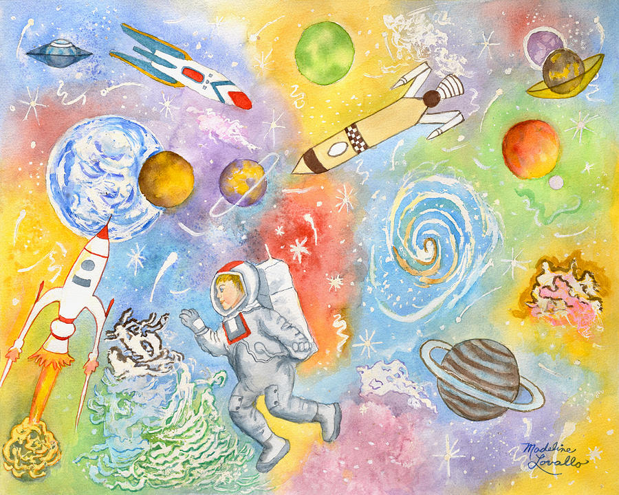 Exploring Outer Space Painting by Madeline Lovallo