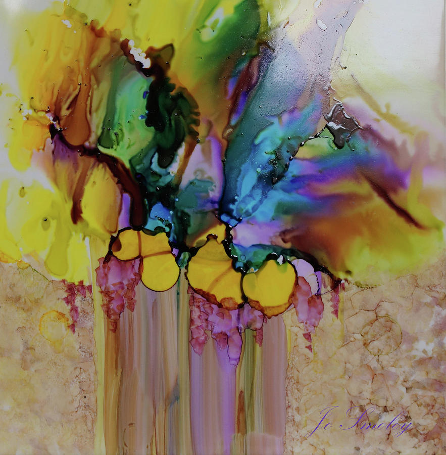 Explosion of Petals Painting by Jo Smoley