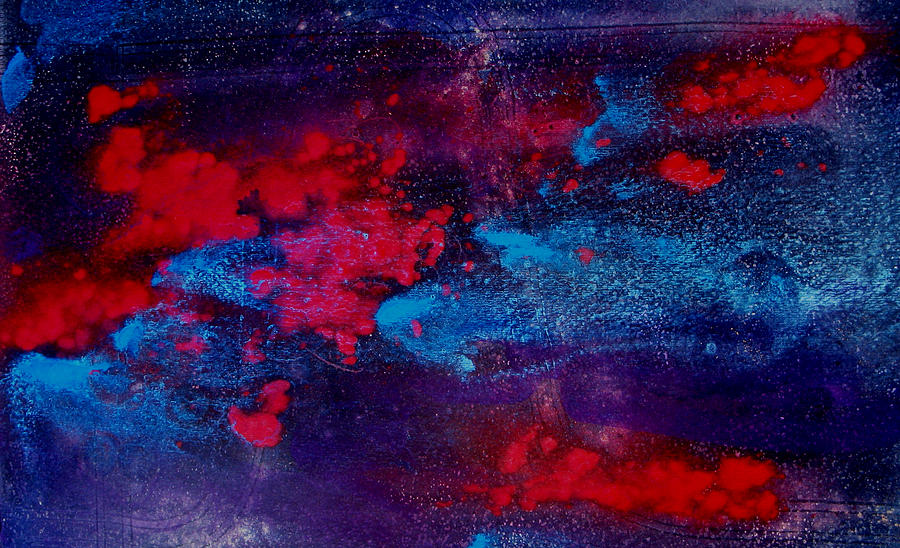 Explosion of Red cr 2 Painting by Louise Adams