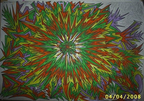 Explosion Drawing - Explosion by Simon Beamish
