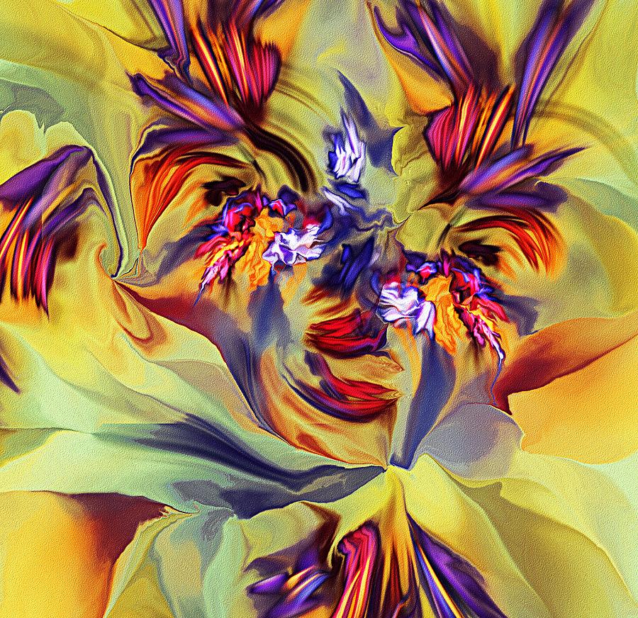 Explosive Floral Digital Art by David Lane