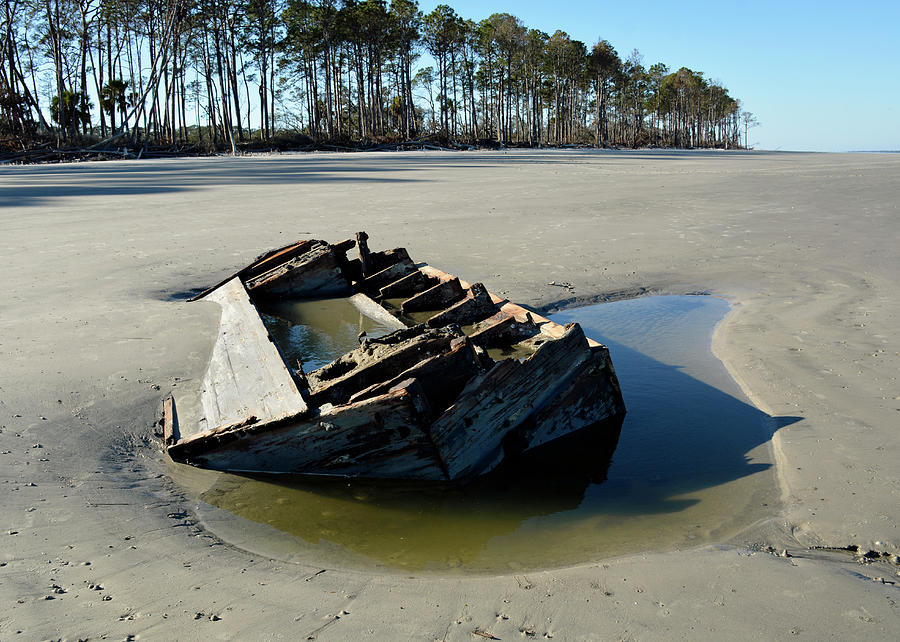 Exposed Boat Jekyll Island Photograph by Bruce Gourley