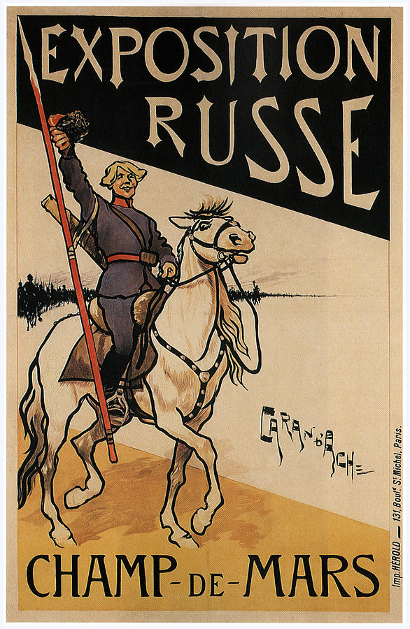 Exposition Russe - Champ De Mars - Vintage Advertising Poster Mixed Media by Studio Grafiikka