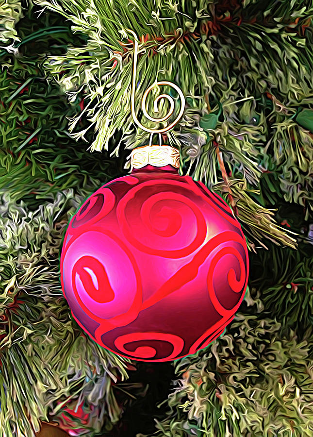 Expressionalism Redd Christmas Ornament Photograph by Aimee L Maher ALM GALLERY
