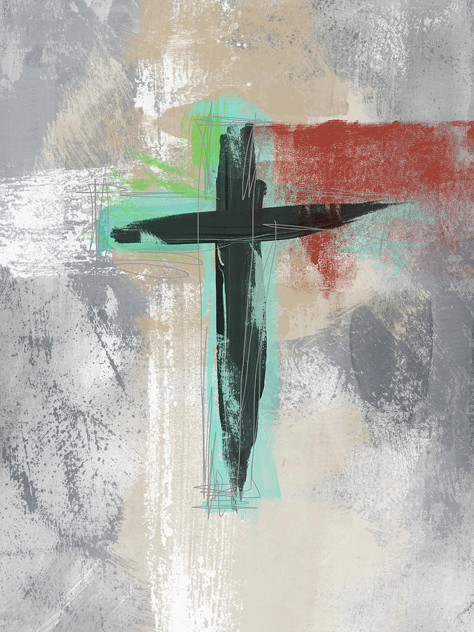 Expressionist Cross 3- Art by Linda Woods Mixed Media by Linda Woods