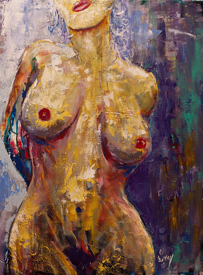 Expressionist Female Muse Nude Painting Painting