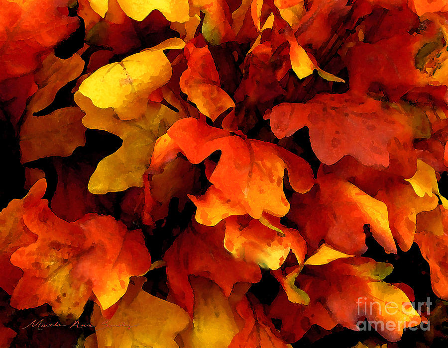 Expressive Autumn Leaves 8-15-15 Painting by Mas Art Studio