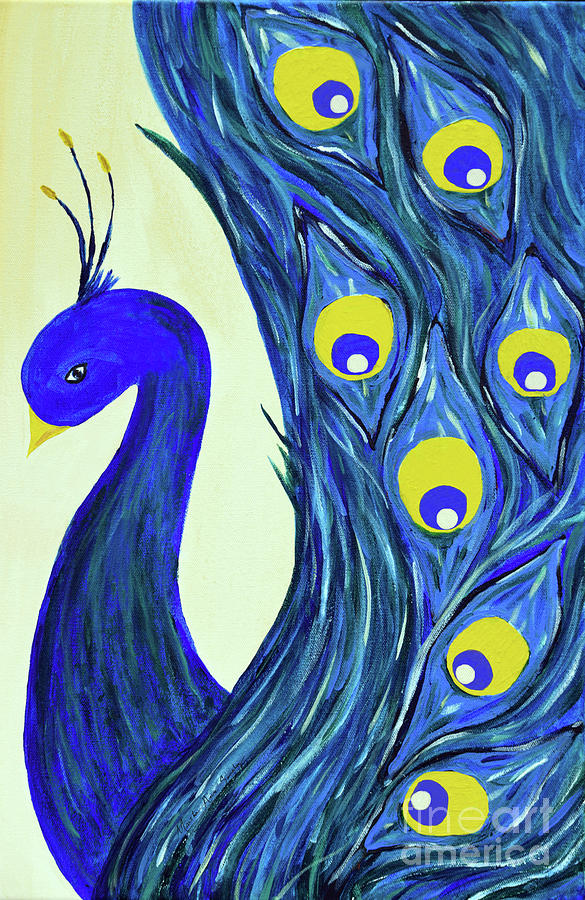 Expressive Brilliant Peacock B71117 Painting by Mas Art Studio