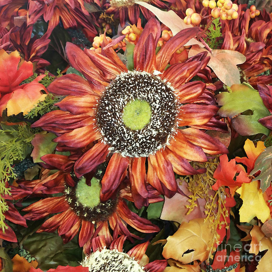 Expressive Digital Sunflowers Photo A572016 Painting by Mas Art Studio