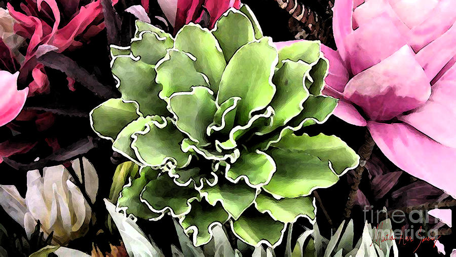 Expressive Digital Tropical Floral Photo 001A Painting by Mas Art Studio