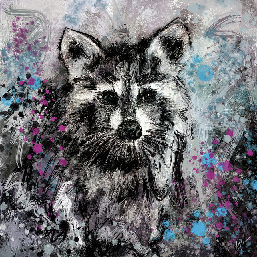 Expressive Raccoon Painting by Jai Johnson