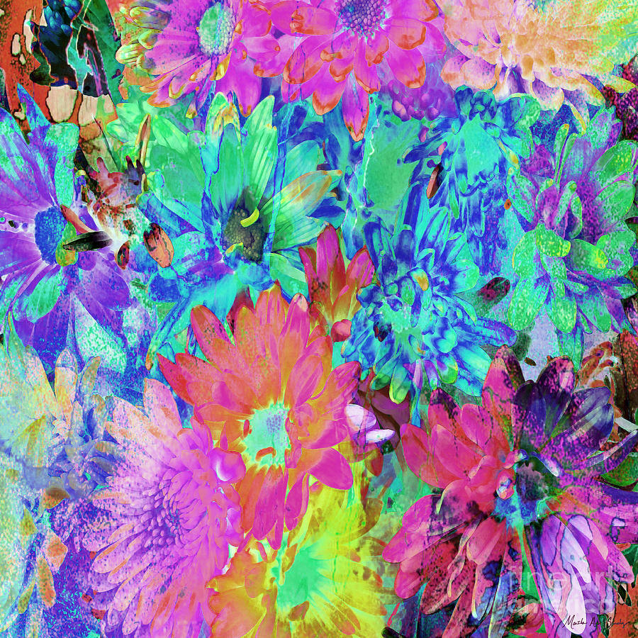 Expressive Digital Still Life Floral B721 Painting by Mas Art Studio