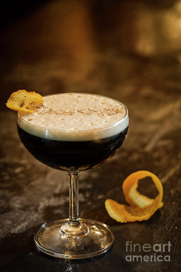 Expresso Cofeee Martini Cocktail Drink In Bar Photograph by JM Travel Photography