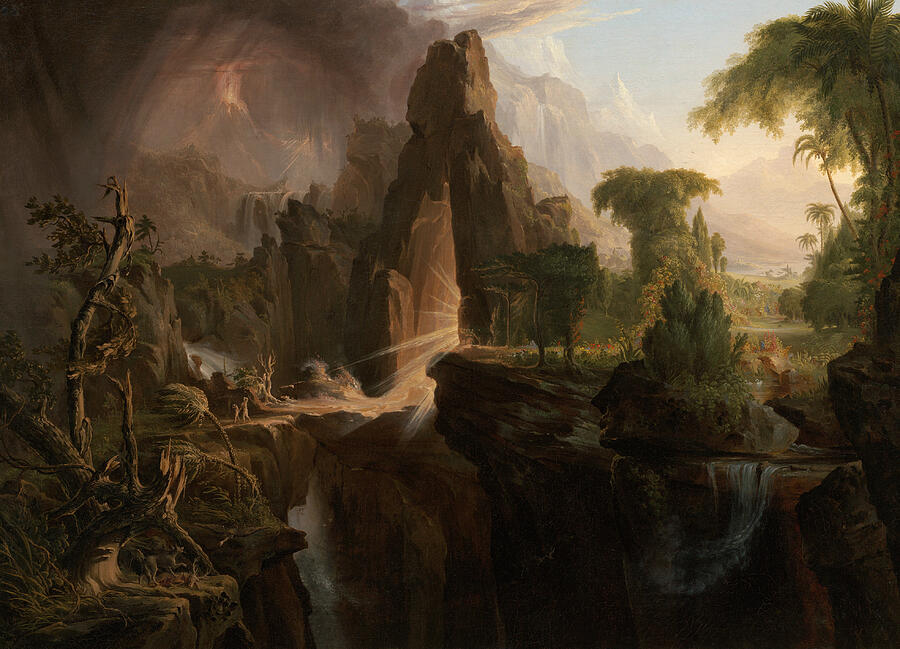 Thomas Cole Painting - Expulsion from the Garden of Eden, from 1828 by Thomas Cole