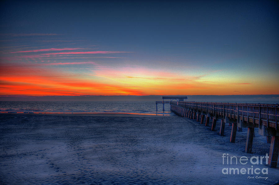 Exquisite Dawn Tybee Island Pier Sunrise Art Photograph by Reid Callaway