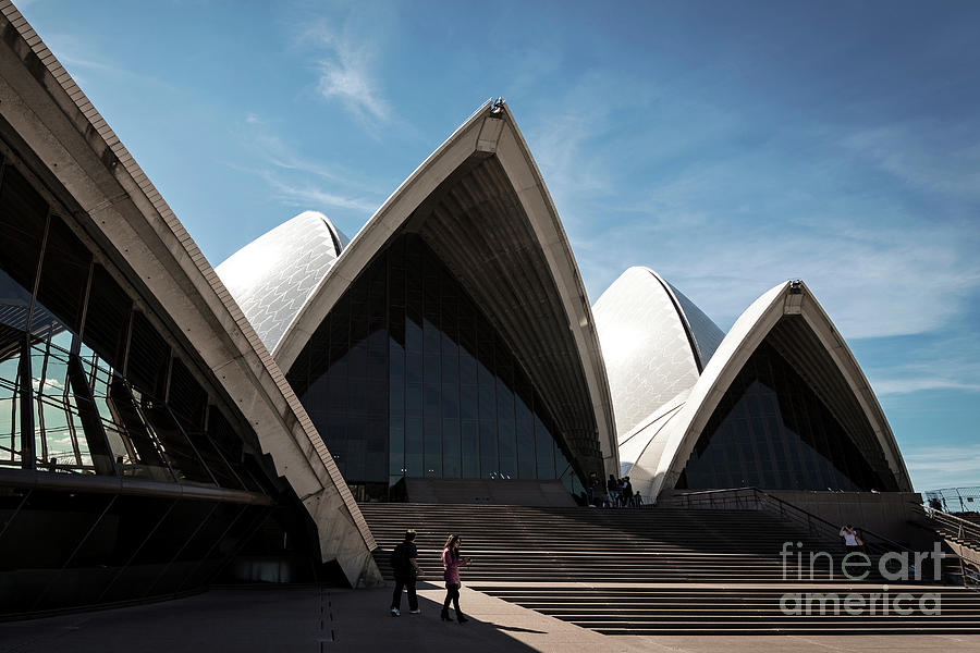 Exterior Architecture Detail Of Sydney Opera House Landmark In A Photograph by JM Travel Photography