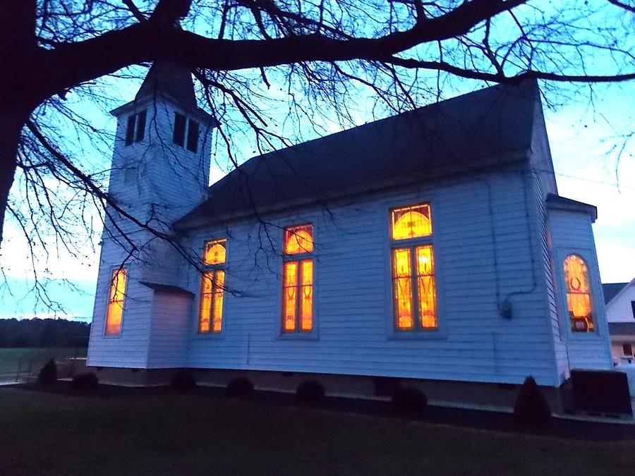 Real Estate Photograph - Exterior Church Evening by Kathern Ware