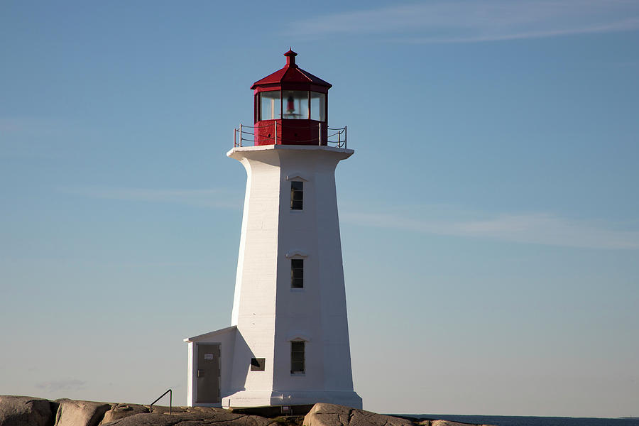 Exterior of Peggys Cove Lighthouse, Nova Scotia, Canada Photograph by Karen Foley