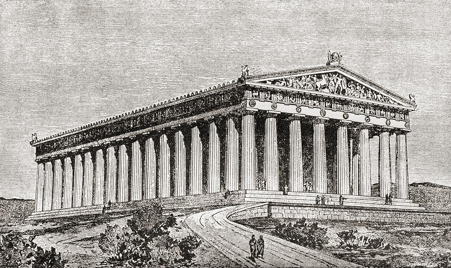 Acropolis of Athens. the Parthenon. Athens. Greece. Hand Drawn Sketch.  Vector Illustration. Stock Vector - Illustration of guidebook, hand:  112297879