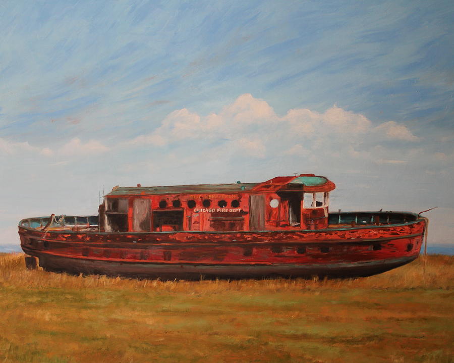 Extinguished   The Joseph Medill Fireboat Painting by Daniel W Green