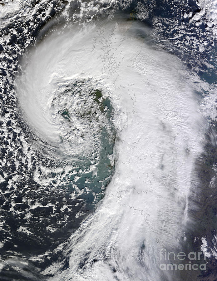 Extratropical Cyclone Over UK in 2014 Photograph by NASA Science Source