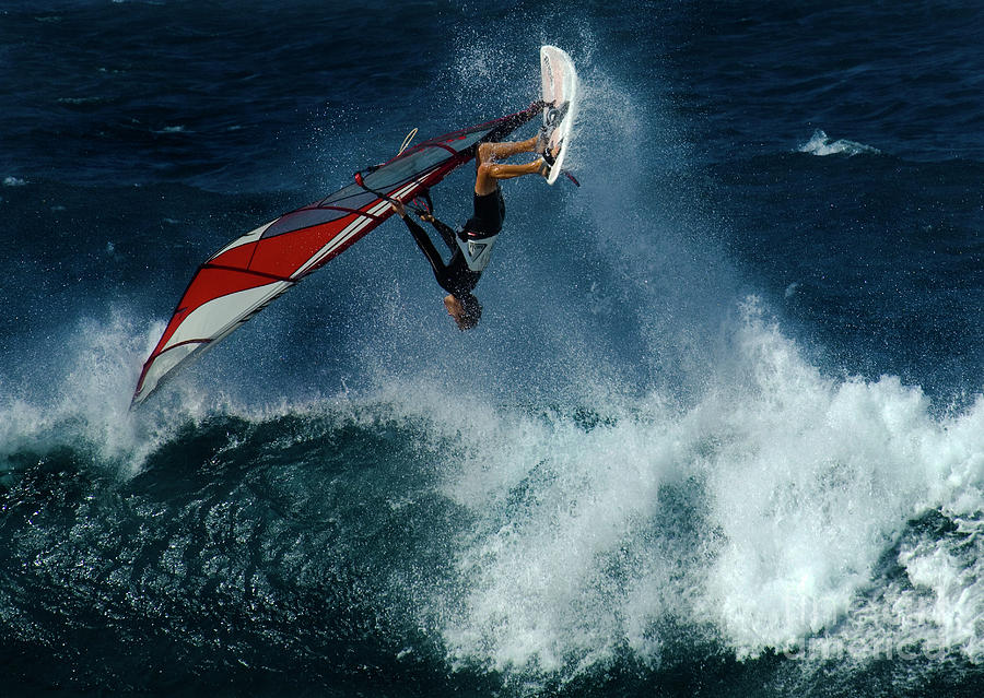 Jaws Photograph - Extreme Wind Surfing Hawaii 1 by Bob Christopher