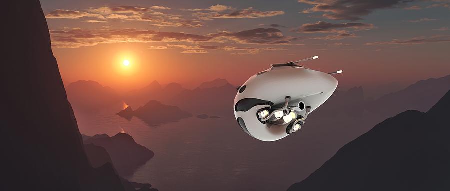 Extremely Detailed And Realistic High Resolution 3d Illustration Of A Futuristic Looking Drone. Digital Art