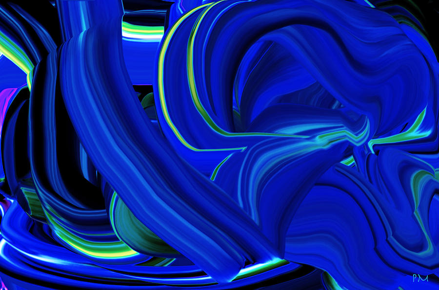 Extruding Blue 1 Digital Art by Phillip Mossbarger