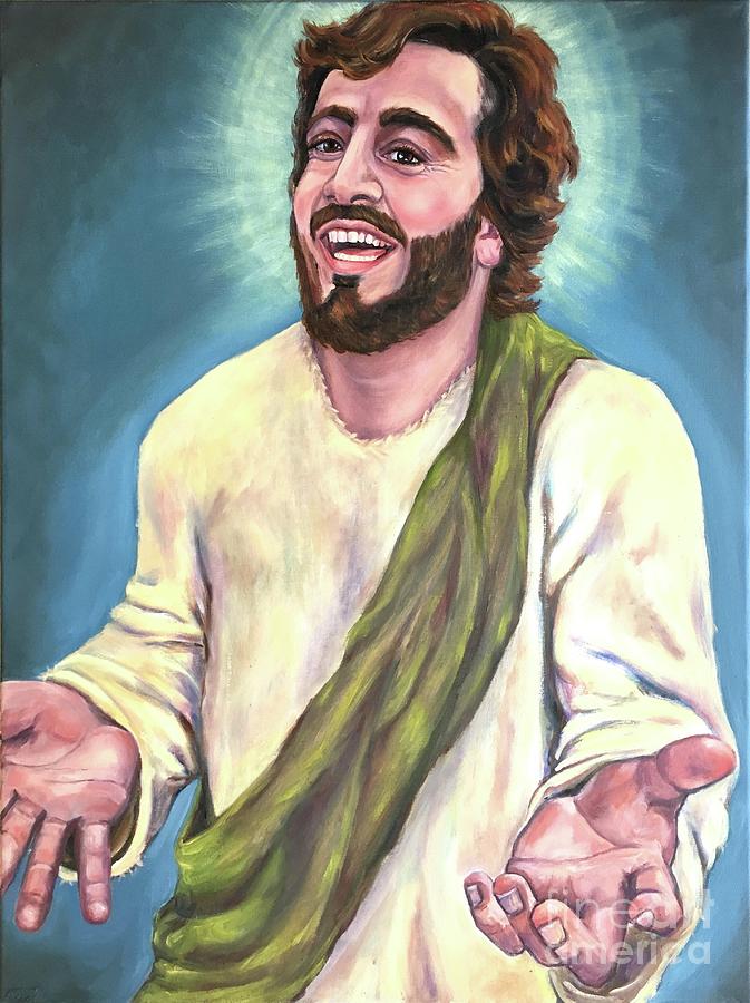 jesus laughing painting