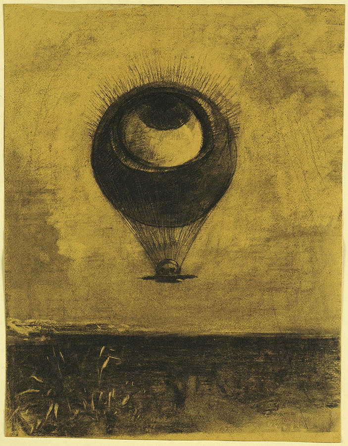 Odilon Redon Drawing - Eye-Balloon by Odilon Redon