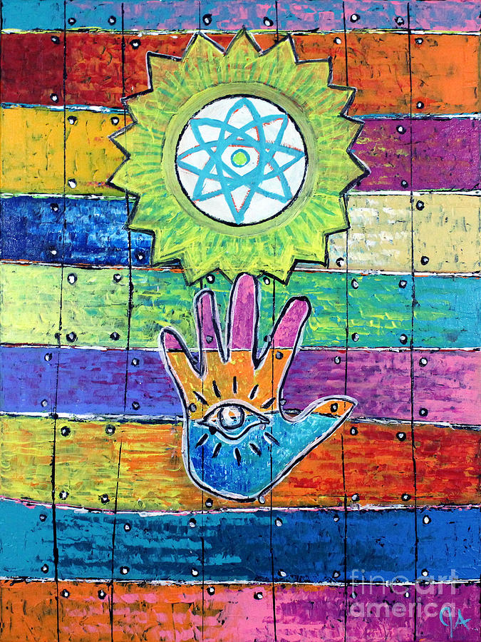 Eye-Hand Under The Atomic Sun Painting by Jeremy Aiyadurai