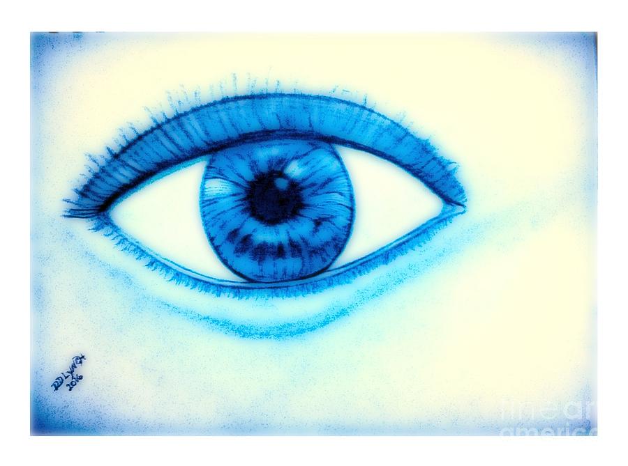 Eye of Blue Drawing by Debra Lynch - Fine Art America