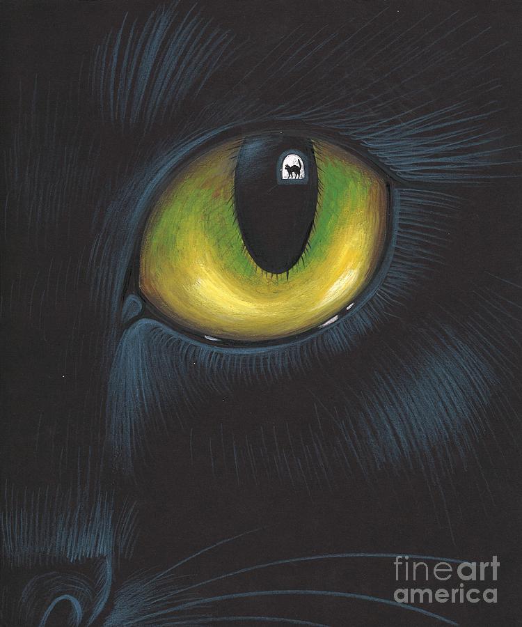 Eye Of The Black Cat Painting by Margaryta Yermolayeva