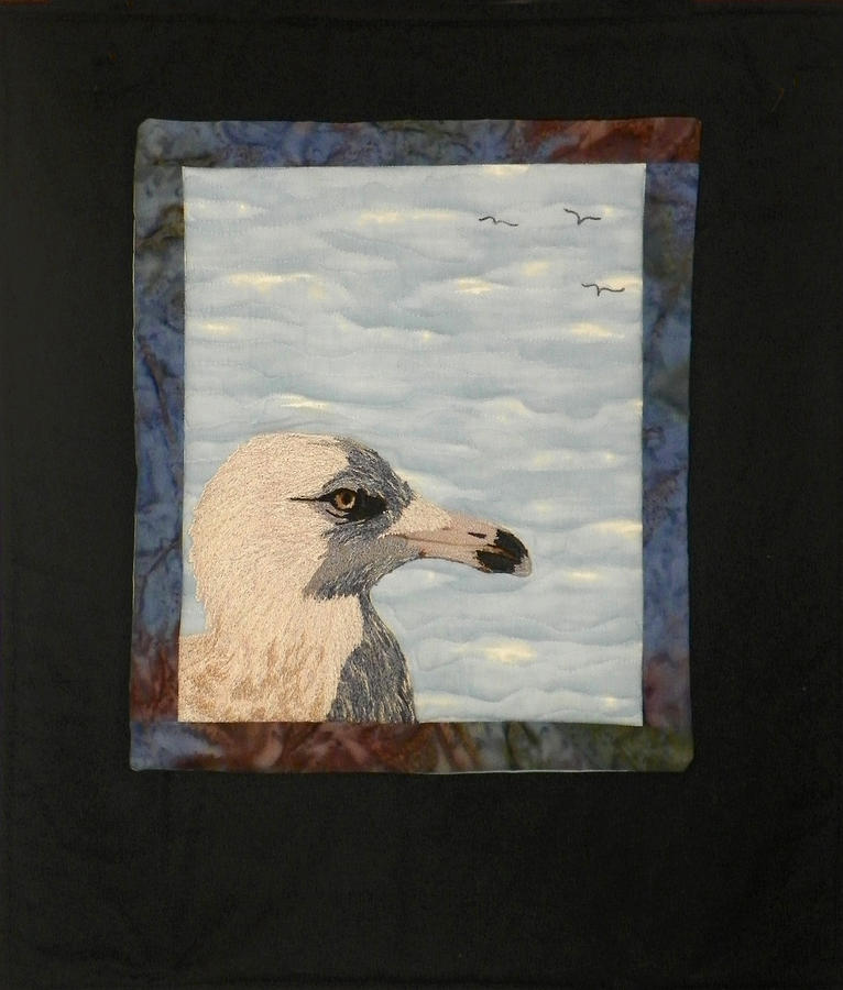Birds Tapestry - Textile - Eye Of The Gull by Jenny Williams Birds Tapestry - Textile - Eye Of The Gull by Jenny Williams