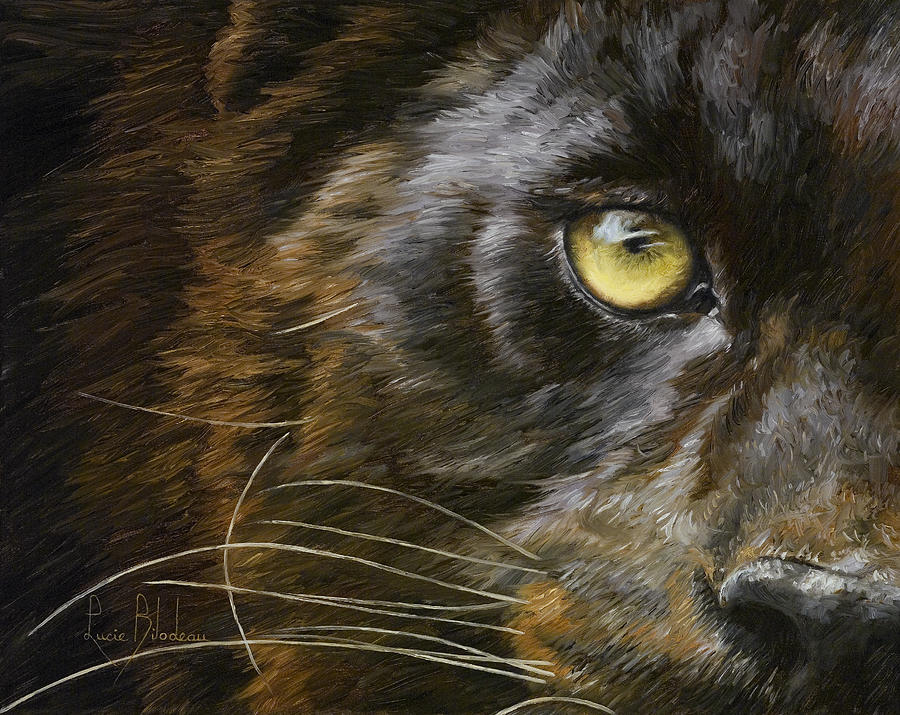 Black Panther Movie Painting - Eye of the Panther by Lucie Bilodeau