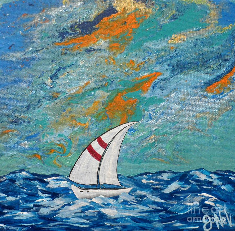 Boat Mixed Media - Eye Of The Storm by JoNeL Art
