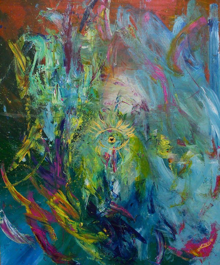 Abstract Painting - Eye of the Storm by Lren Knorr